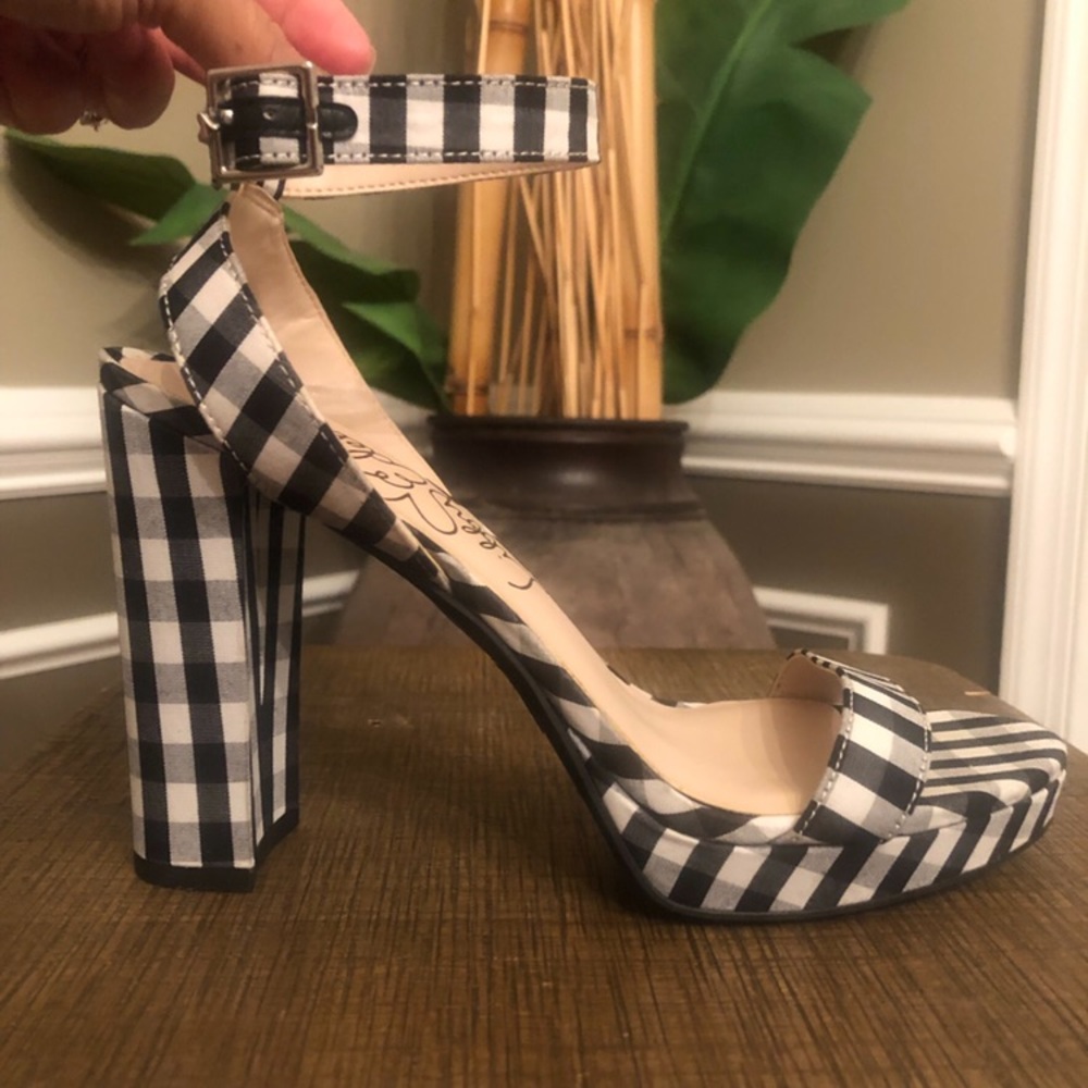 Libby Edelman plaid block heels